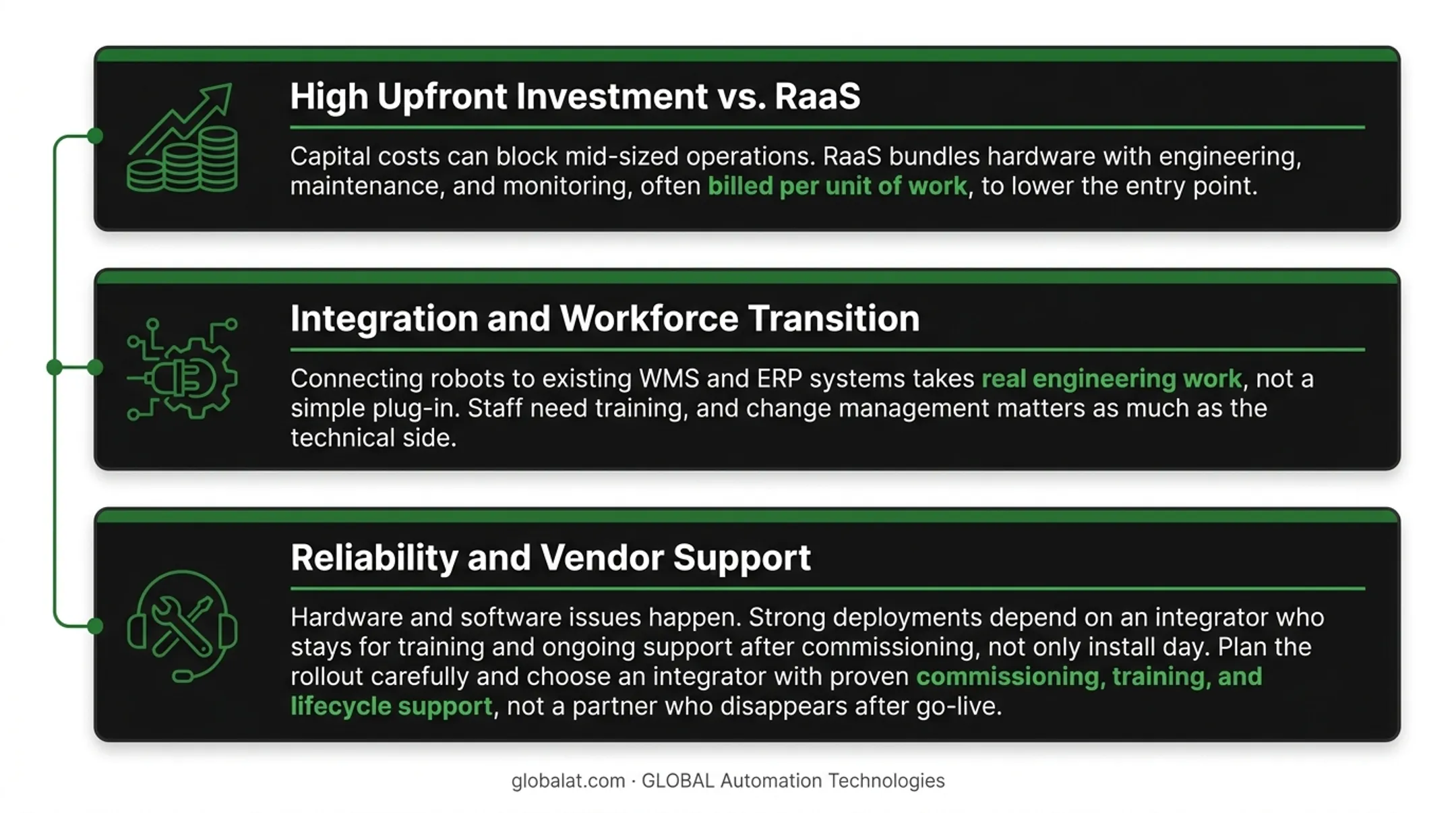 Three key challenges of implementing logistics robotics automation