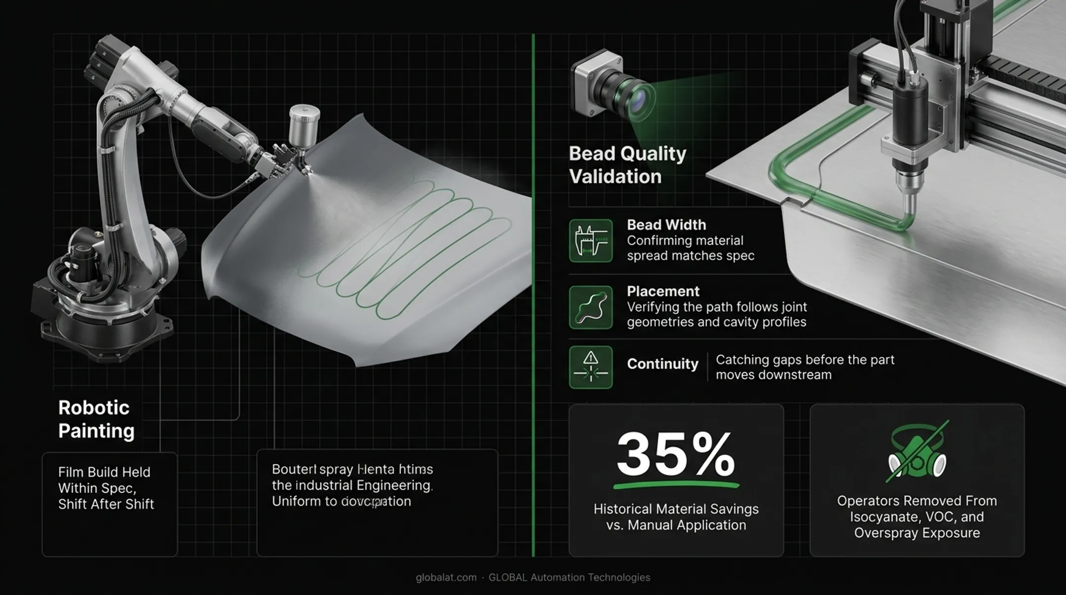 Robotic dispensing quality validation checklist bead width placement continuity