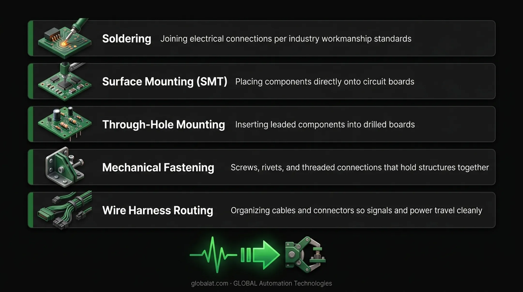 5 core techniques used in electromechanical assembly work processes