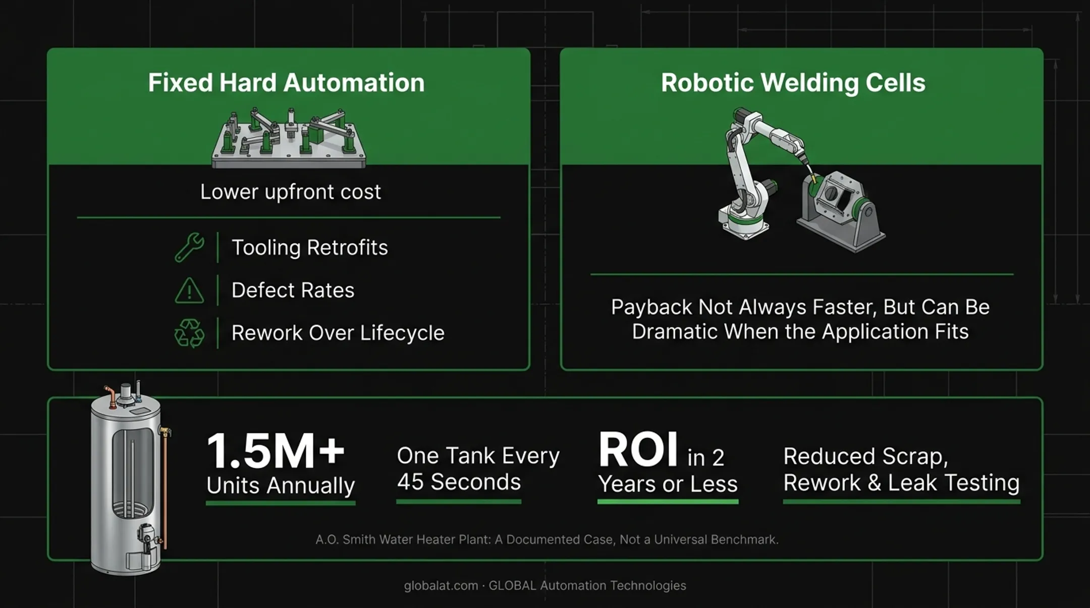 A.O. Smith robotic welding ROI case study results infographic
