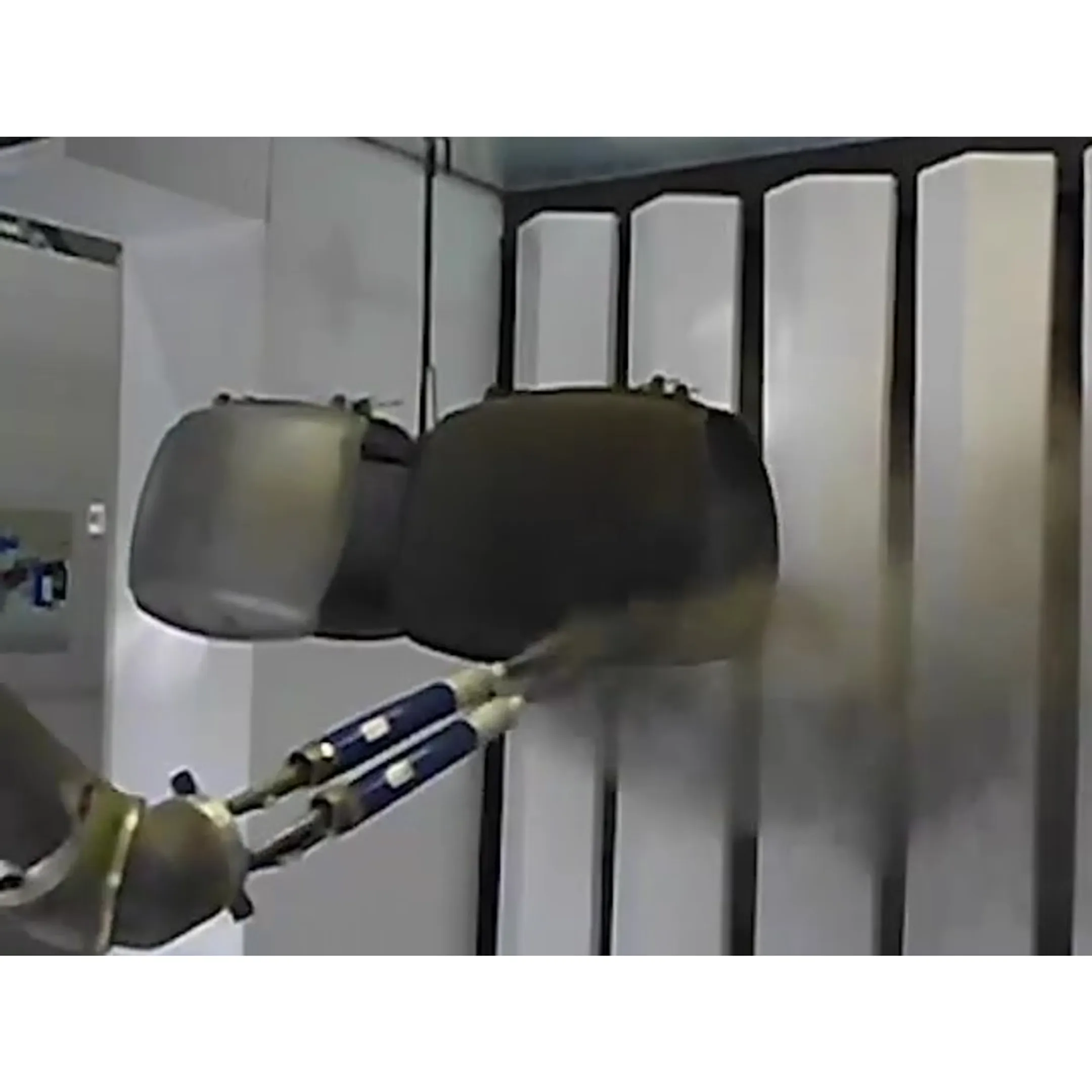 Robotic powder coating system finishing agricultural equipment components