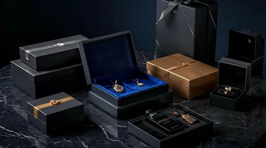 Premium rigid gift box packaging for luxury cosmetics and consumer electronics products