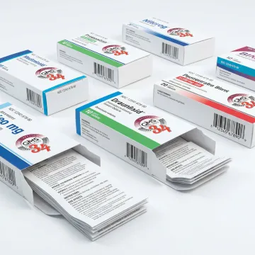 Pharmaceutical folding cartons with regulatory-compliant printing and IFU inserts
