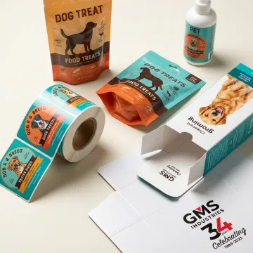 Custom pet product labels on rolls