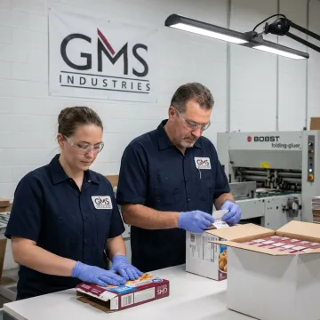 Frozen food cartons being prepared for shipping