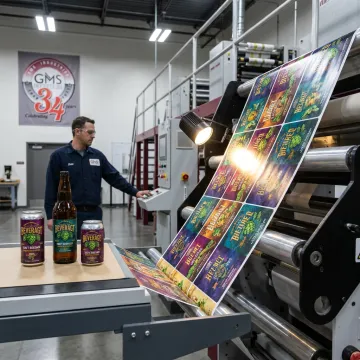 Printed beverage labels on rolls