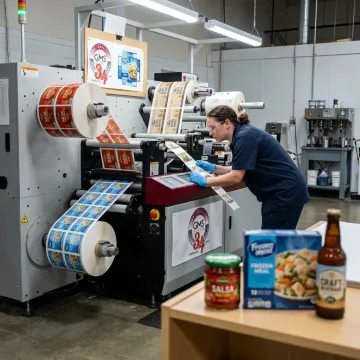 Custom food labels on printed rolls
