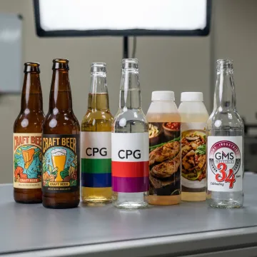Custom beverage labels on bottles