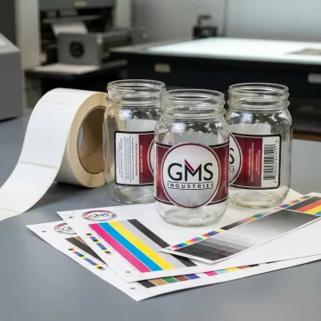Custom printed labels on glass jars