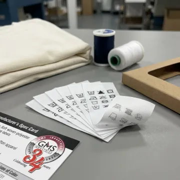 Custom woven wash care labels for garments