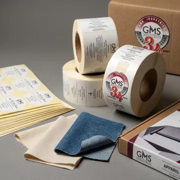 Custom pressure sensitive clothing labels