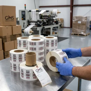 Custom printed barcode labels on rolls