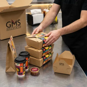Custom takeout food labels for restaurant packaging