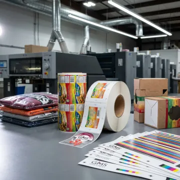 Printed film labels on apparel packaging