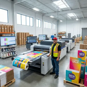 Manufacturing facility producing custom corrugated POP displays