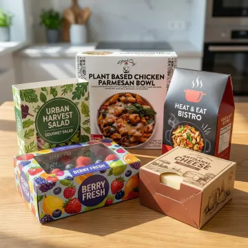 Custom designed food packaging cartons with branded printing for Oregon food companies