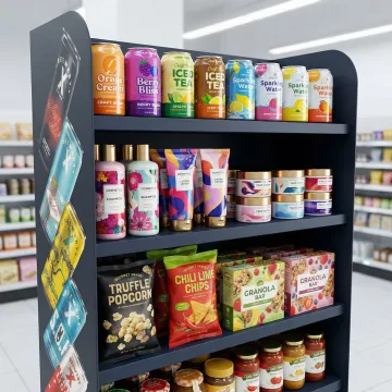 Colorful product bottles with professionally applied shrink sleeve labels