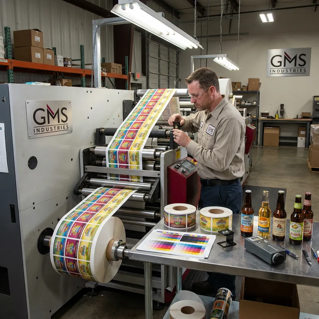 Beverage labels being inspected during printing