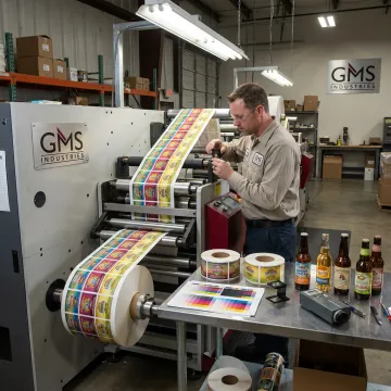 Beverage labels being inspected during printing