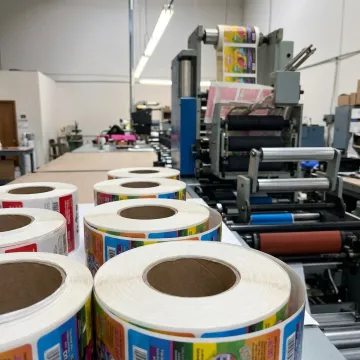Custom printed labels on a roll