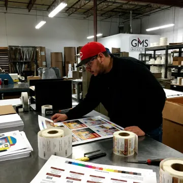 Custom label production and proofing workflow