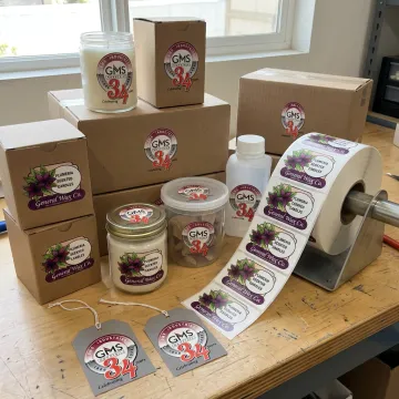 Custom retail tags and labels on packaged products