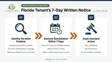 Three-step Florida tenant 7-day mold notice process under statute 83.56