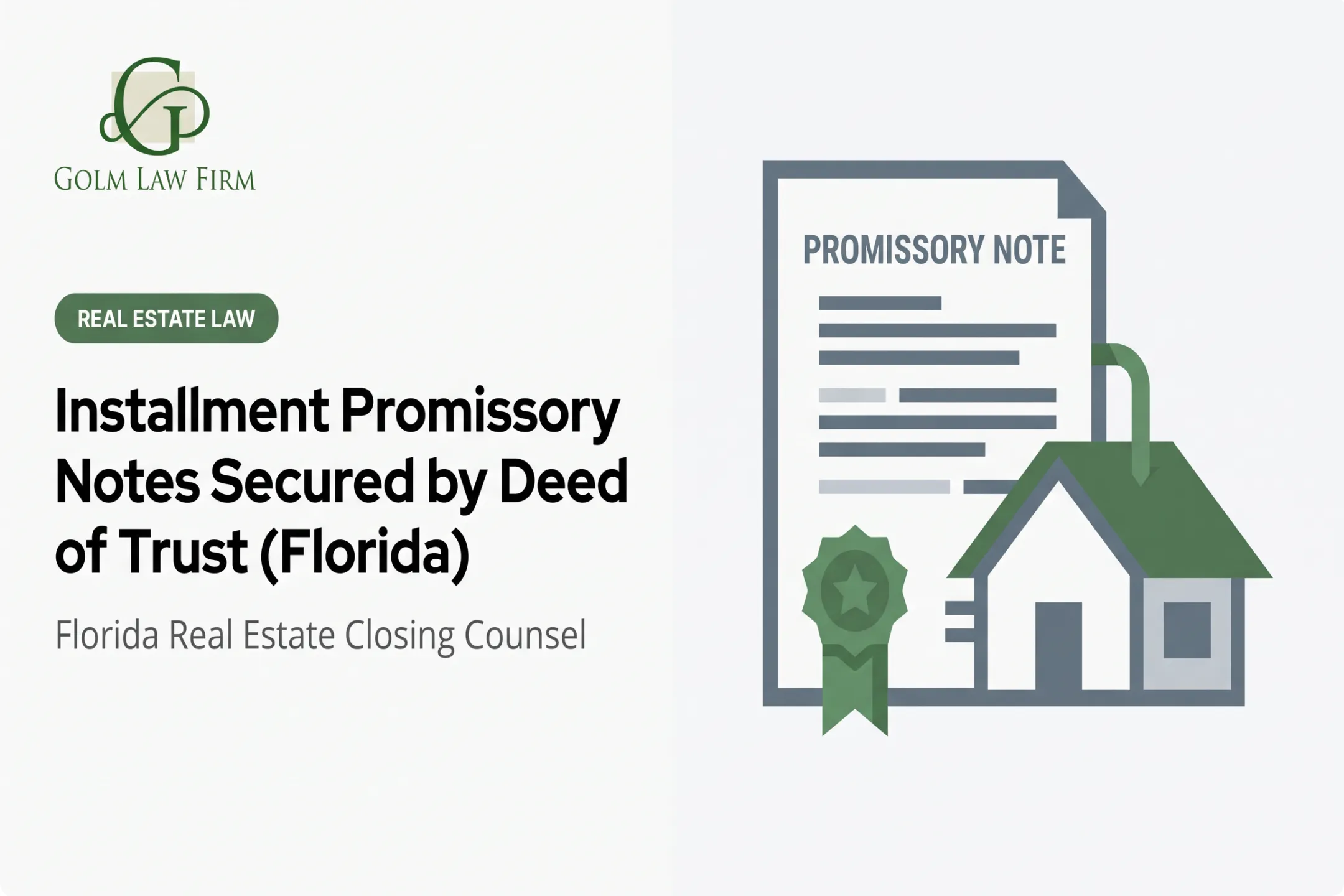 Installment Promissory Notes Secured by Deed of Trust (Florida)