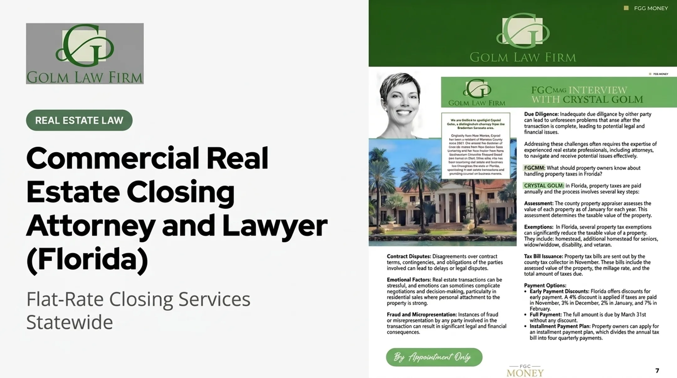 Commercial Real Estate Closing Attorney and Lawyer (Florida)
