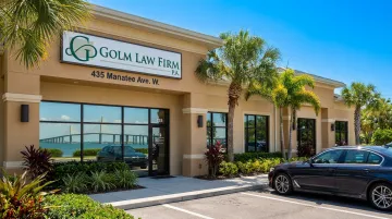 Golm Law Firm Bradenton Florida office exterior or attorney Crystal Golm professional portrait