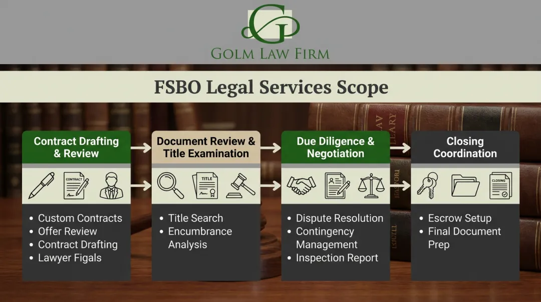 Florida real estate attorney FSBO services checklist covering contract closing and title work