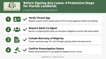 4-step Florida landlord checklist to prevent minor tenant lease disaffirmance risk