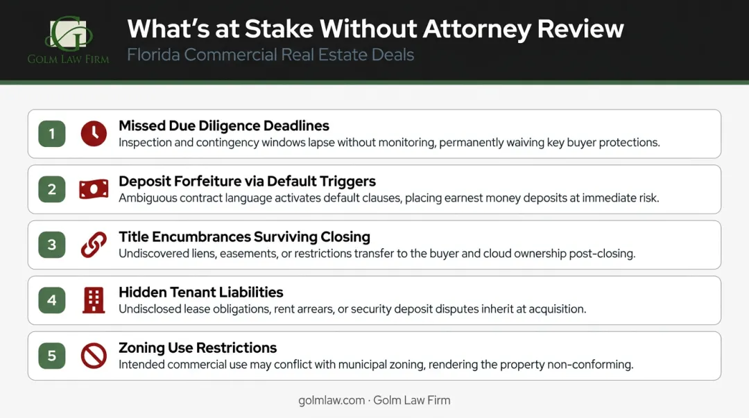 Five commercial real estate risks from skipping attorney review in Florida
