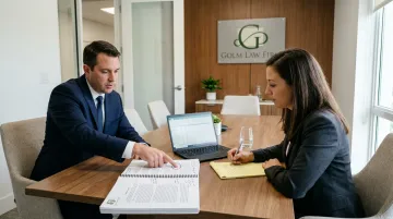 Business tenant and landlord attorney reviewing commercial lease restoration clause documents