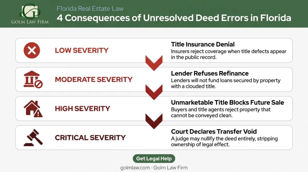 Florida deed error downstream consequences chain from drafting mistake to title failure