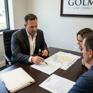 Real estate attorney reviewing closing documents