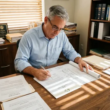 Attorney reviewing Florida property title documents