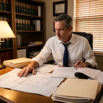 Attorney reviewing real estate documents