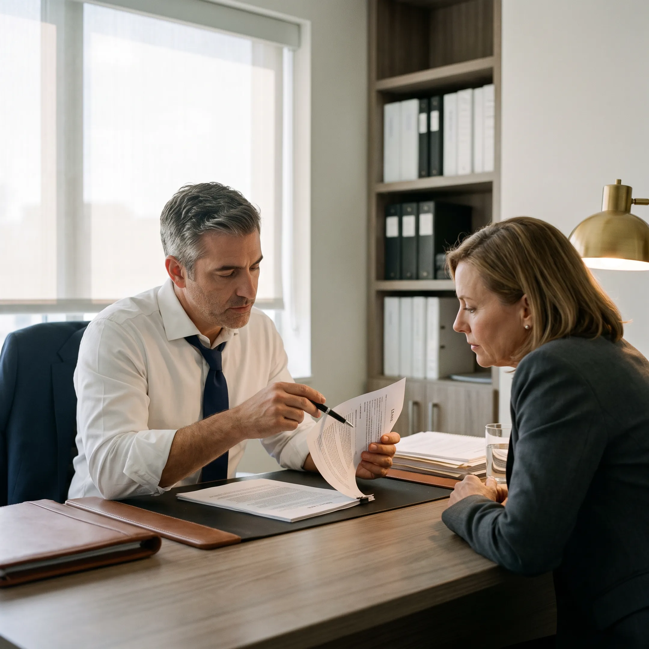 Florida attorney examining commercial real estate contract