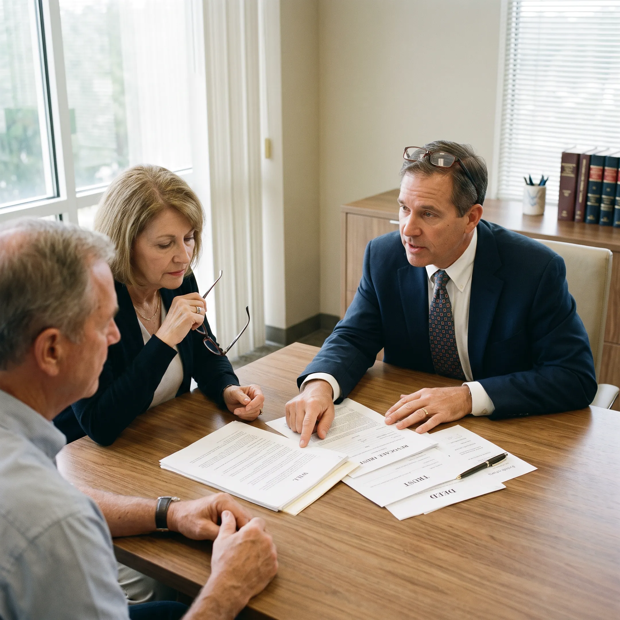 Attorney explaining a Florida estate plan to a family