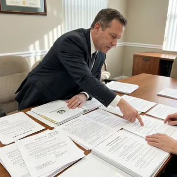 Attorney reviewing asset protection documents
