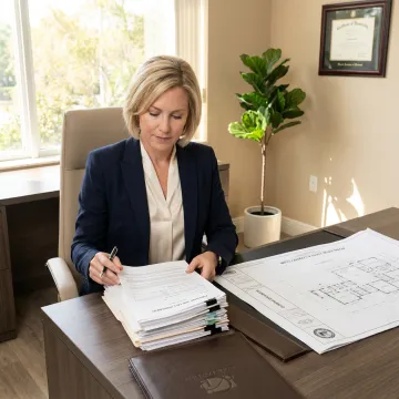 Real estate attorney reviewing Boca Raton property documents