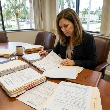 Attorney reviewing real estate closing documents