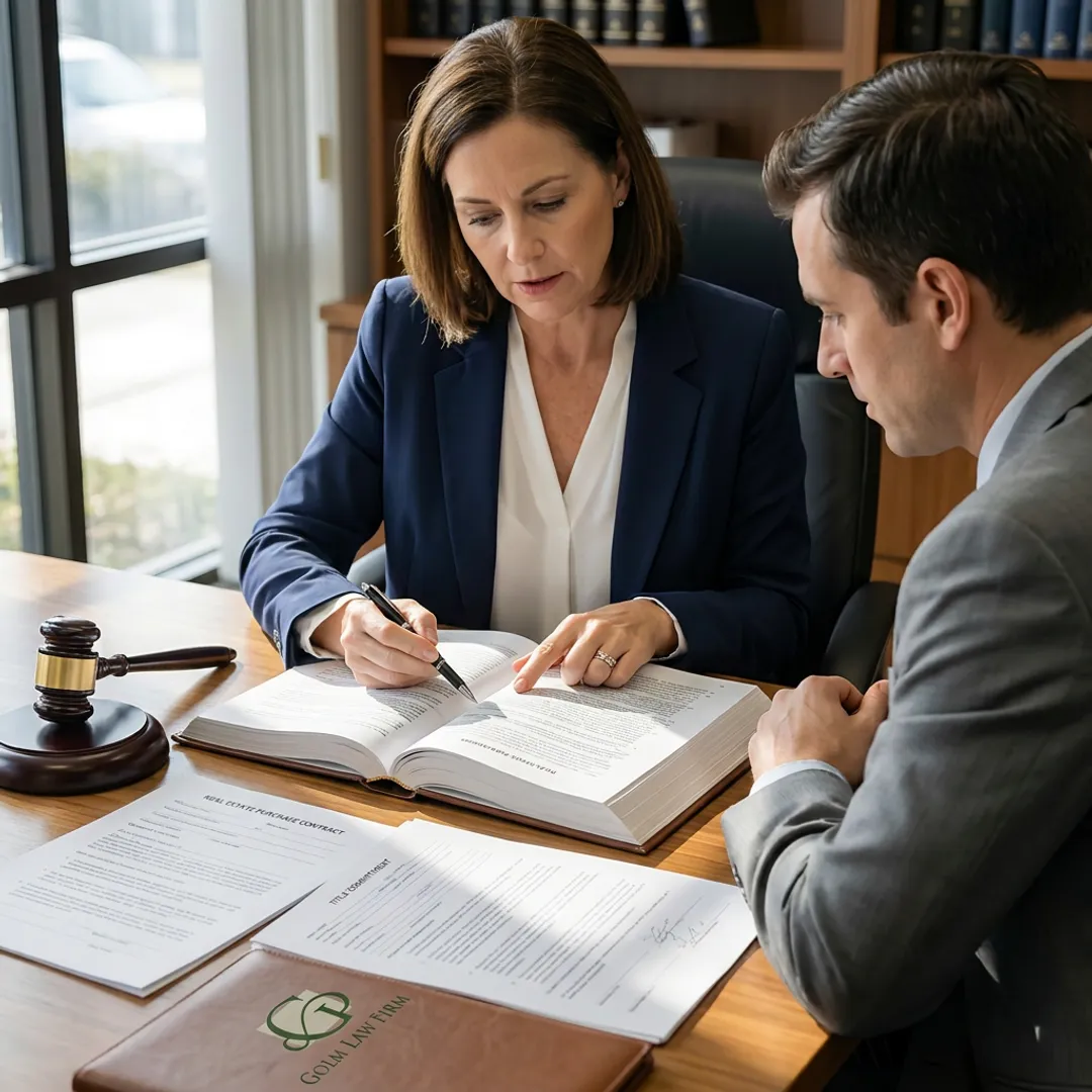 Attorney reviewing real estate closing documents
