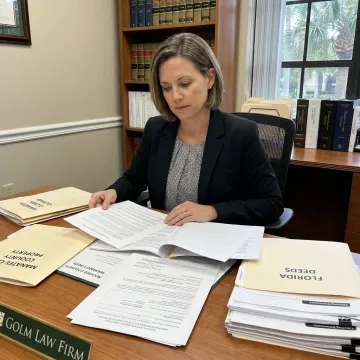 Attorney reviewing real estate documents