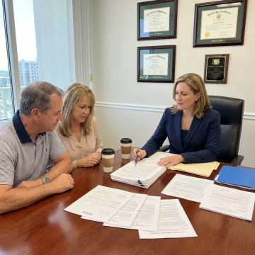 Real estate attorney advising clients