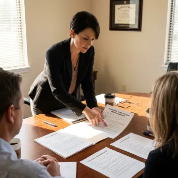 Attorney reviewing Florida real estate documents with clients