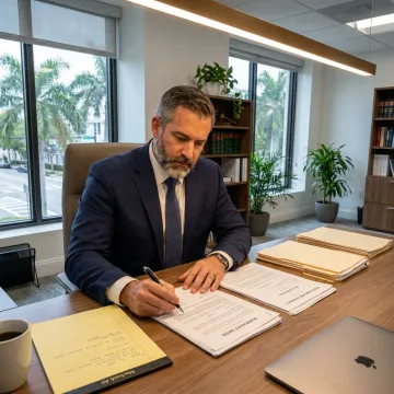 Attorney reviewing Florida real estate closing documents