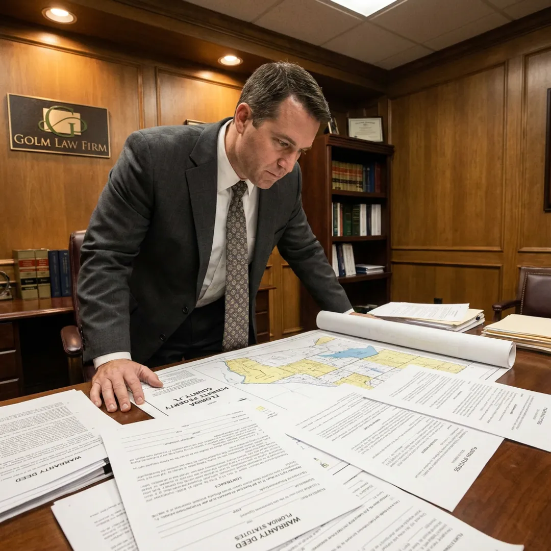 Attorney reviewing real estate documents