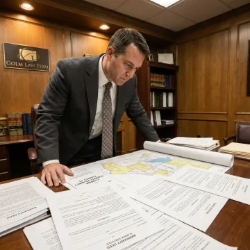 Attorney reviewing real estate documents